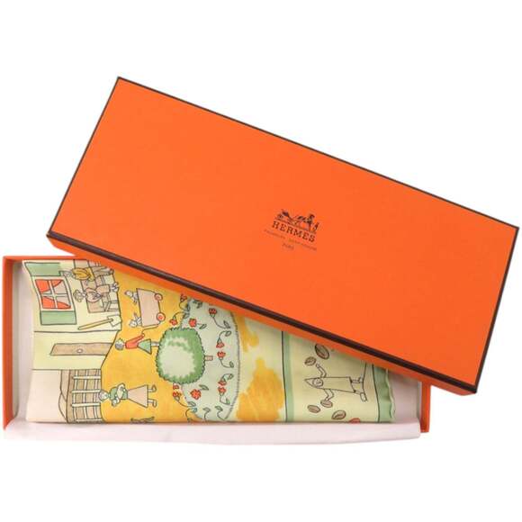 HERMES Authentic Black Silk Scarf - Picture 2 of 4